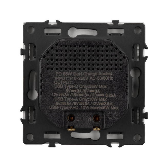 Механизм розетки с быстрой USB зарядкой Arlight SCT-NOBE-MUAC-SFPL-FC-WH (65W, QC3) 054316 Механизм розетки с быстрой USB зарядкой Arlight SCT-NOBE-MUAC-SFPL-FC-WH (65W, QC3) 054316