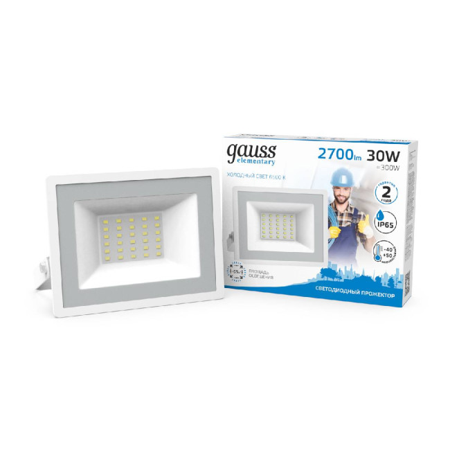 Прожектор светодиодный Gauss Slim 30W 6500К 613120330 Прожектор светодиодный Gauss Slim 30W 6500К 613120330