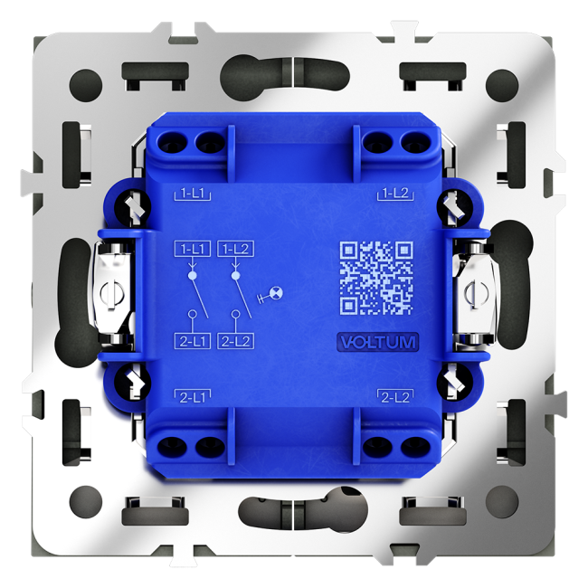 Выключатель двухклавишный с подсветкой Voltum S70 VLS020207 (графит)