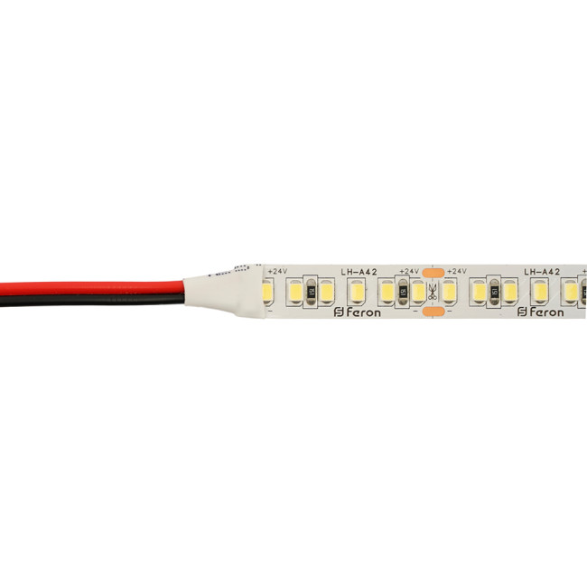 Светодиодная лента 24V Feron LS502, 180*SMD2835, 16W/m, IP20, 3000К (теплый белый) 53089 Светодиодная лента 24V Feron LS502, 180*SMD2835, 16W/m, IP20, 3000К (теплый белый) 53089