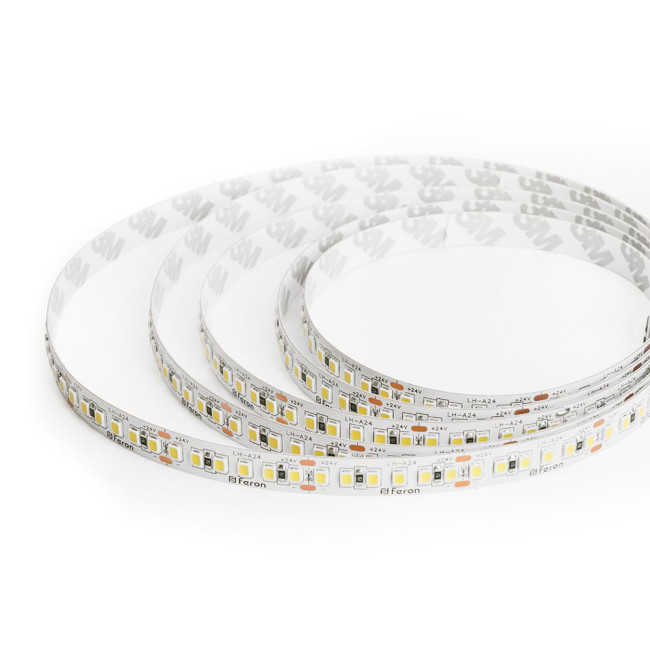 Светодиодная лента 24V Feron LS502, 180*SMD2835, 16W/m, IP20, 3000К (теплый белый) 53089 Светодиодная лента 24V Feron LS502, 180*SMD2835, 16W/m, IP20, 3000К (теплый белый) 53089