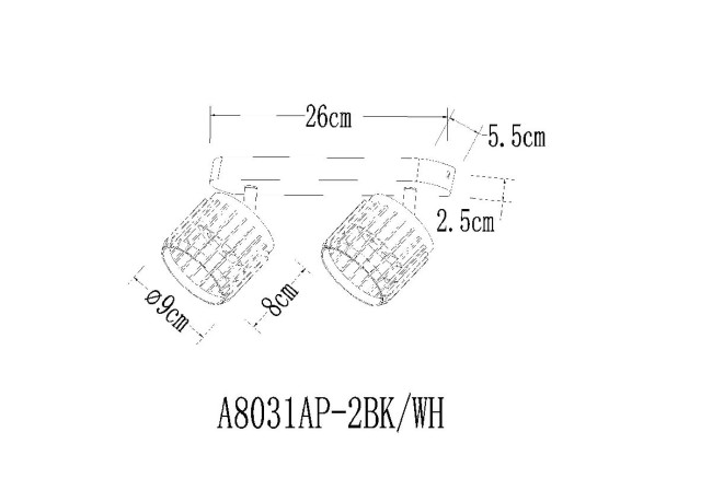 Спот Arte Lamp Atria A8031PL-2BK Спот Arte Lamp Atria A8031PL-2BK