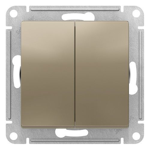 Выключатель двухклавишный проходной Schneider Electric Atlas Design ATN000565 Выключатель двухклавишный проходной Schneider Electric Atlas Design ATN000565