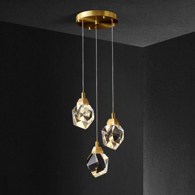 Подвесной светильник Delight Collection Crystal rock II 9701P/3R brass Подвесной светильник Delight Collection Crystal rock II 9701P/3R brass