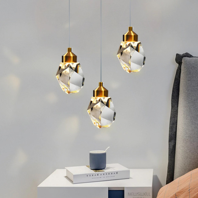 Подвесной светильник Delight Collection Crystal rock II 9701P/3R brass Подвесной светильник Delight Collection Crystal rock II 9701P/3R brass