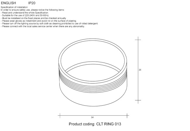 Декоративное кольцо внутреннее Crystal Lux CLT RING 013 GO Декоративное кольцо внутреннее Crystal Lux CLT RING 013 GO