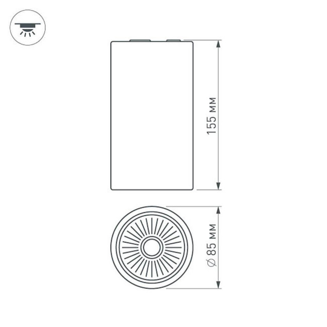Накладной светильник Arlight SP-Polo-R85-1-15W Day White 40deg 022950 Накладной светильник Arlight SP-Polo-R85-1-15W Day White 40deg 022950