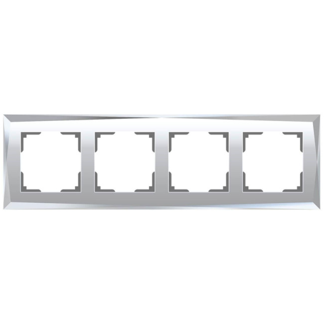 Рамка на 4 поста Werkel Diamant зеркальный W0041220 4690389158858 Рамка на 4 поста Werkel Diamant зеркальный W0041220 4690389158858