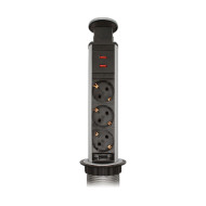 Блок розеток 105S (J) (3 секции + 2 USB) Mebax 00-00003152 Блок розеток 105S (J) (3 секции + 2 USB) Mebax 00-00003152