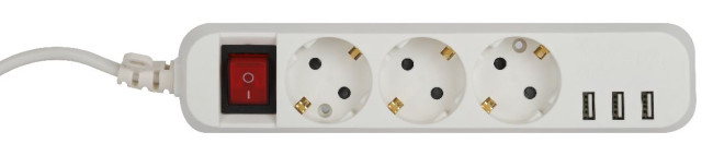 Удлинитель электрический Эра U-3es-1,5m-USB Б0052900