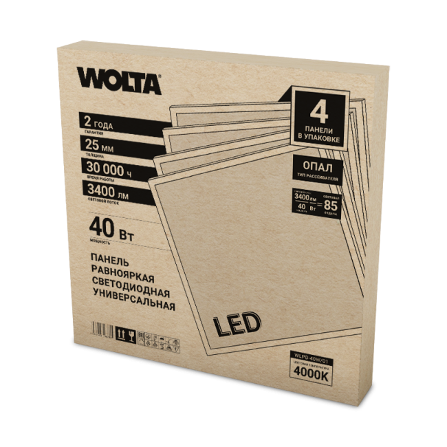 Светодиодная панель Wolta WLPD-40W/01 Светодиодная панель Wolta WLPD-40W/01