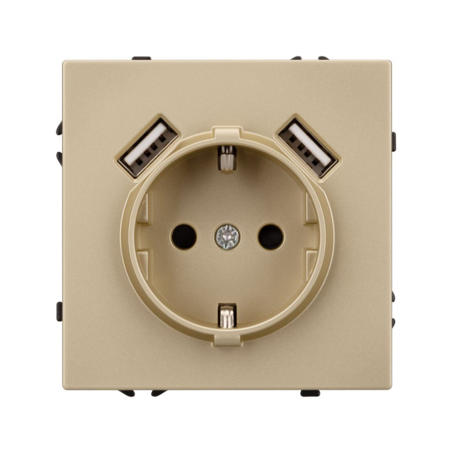 Механизм розетки с USB зарядкой Arlight SCT-NOBE-MUAA-SFPL-GD (230V, 16A) 054290