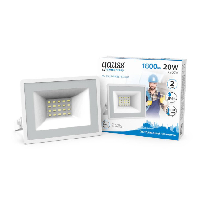 Прожектор светодиодный Gauss Slim 20W 6500К 613120320 Прожектор светодиодный Gauss Slim 20W 6500К 613120320