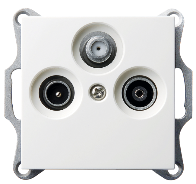 Розетка TV-FM-SAT Jasmart проходная с накладкой белый глянцевый G6207W Розетка TV-FM-SAT Jasmart проходная с накладкой белый глянцевый G6207W