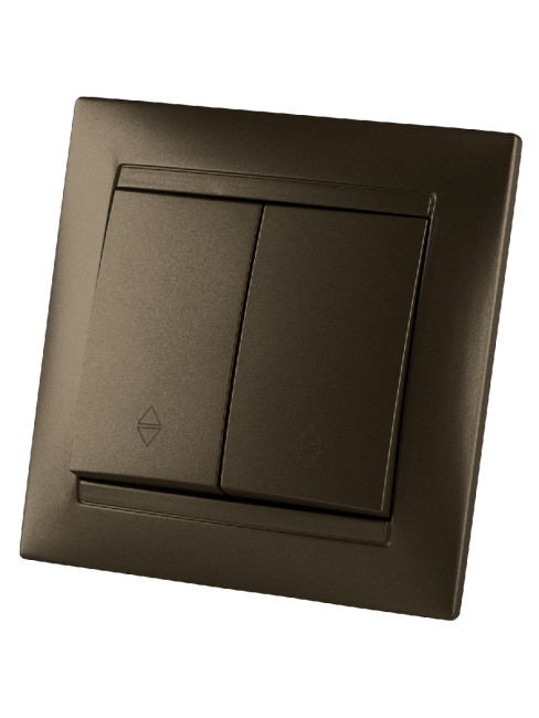 Выключатель двухклавишный на 2 направления Лама TDM Electric SQ1815-0707