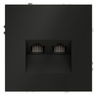 Розетка компьютерная двойная Voltum S70 VLS060208 (черный матовый)