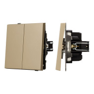 Механизм выключателя двухклавишный проходной Arlight SWT-TENDO-MKP2-SFPL-GD (230V, 10A) 054554