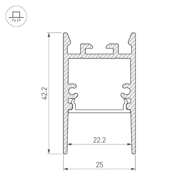 Профиль Arlight SL-COMFORT-2542-2000 BLACK 046934 Профиль Arlight SL-COMFORT-2542-2000 BLACK 046934
