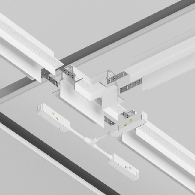 T-образный коннектор питания для магнитного шинопровода Maytoni Technical Magnetic track system Gravity TRA004CWT-22W