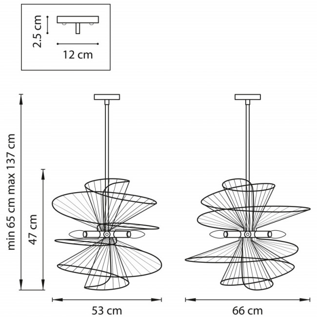 Люстра на штанге Lightstar Zeta 728163 Люстра на штанге Lightstar Zeta 728163