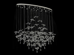 Подвесная люстра Newport 8220/140 С oval chrome, silver glass М0071480