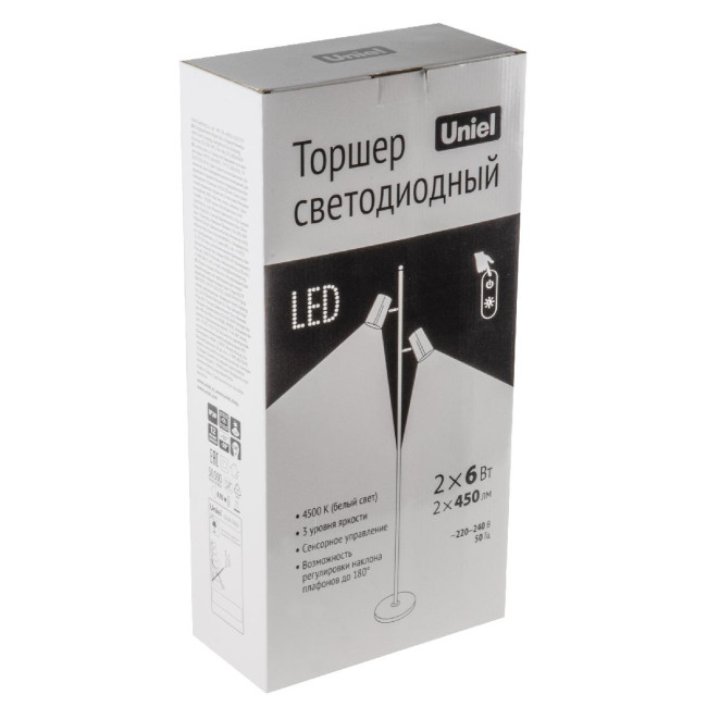 Торшер Uniel ULM-T600 2х6W/4500K/DIM BLACK UL-00010174 Торшер Uniel ULM-T600 2х6W/4500K/DIM BLACK UL-00010174