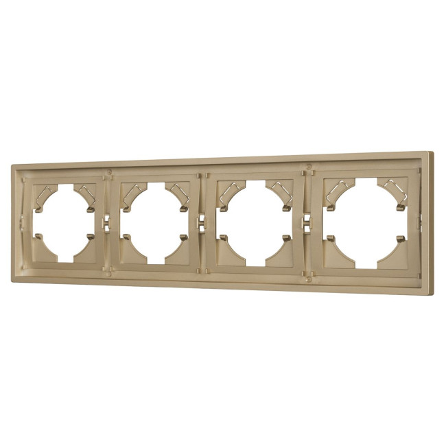 Рамка пластиковая на 4 поста Arlight FRM-TENDO-SFPL-4-GD 054663 Рамка пластиковая на 4 поста Arlight FRM-TENDO-SFPL-4-GD 054663