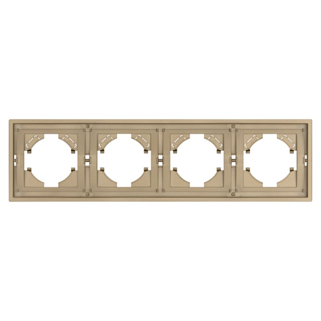 Рамка пластиковая на 4 поста Arlight FRM-TENDO-SFPL-4-GD 054663 Рамка пластиковая на 4 поста Arlight FRM-TENDO-SFPL-4-GD 054663