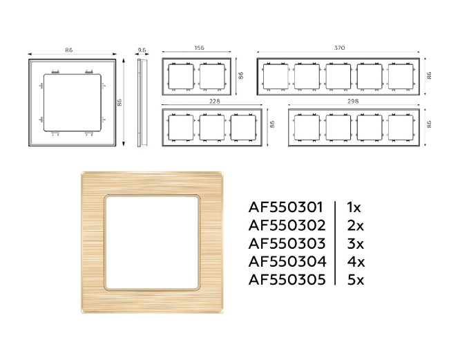 Рамка четырехместная Ambrella Volt Platos AF550304 Рамка четырехместная Ambrella Volt Platos AF550304