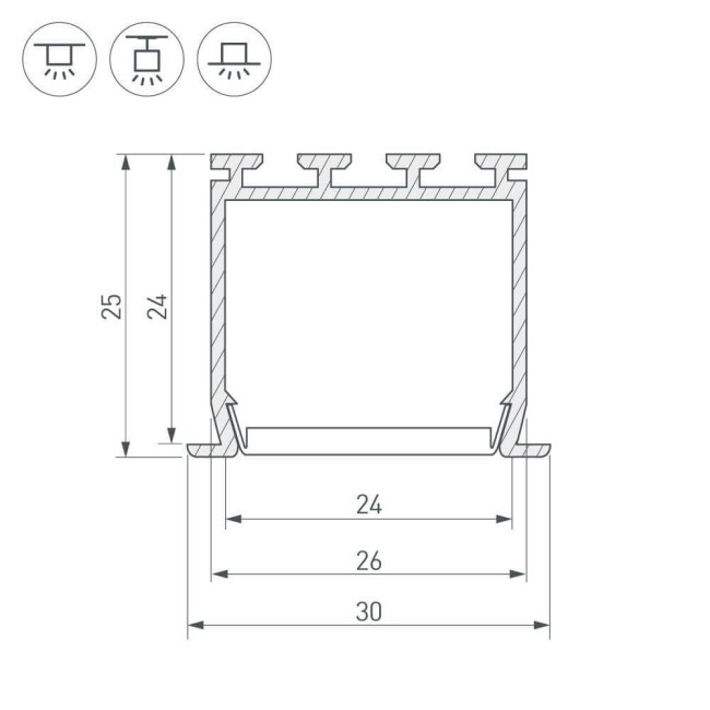 Профиль Arlight PLS-LOCK-H25-FS-2000 ANOD 016446 Профиль Arlight PLS-LOCK-H25-FS-2000 ANOD 016446