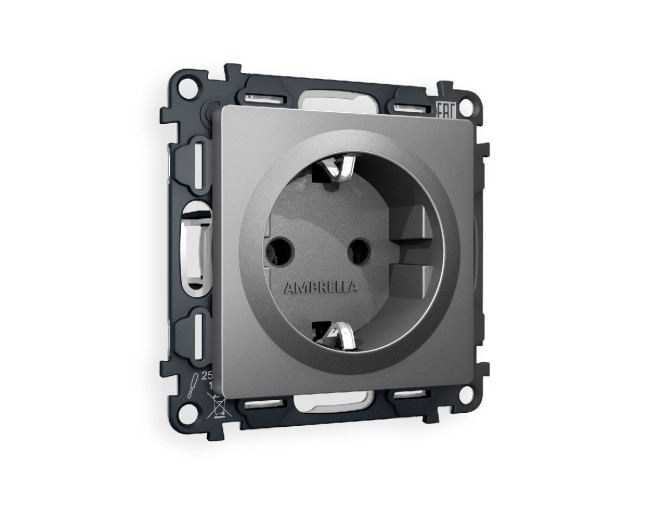 Комплект механизма розетки с/з на винтовых зажимах Ambrella Volt Alfa MA656010 Комплект механизма розетки с/з на винтовых зажимах Ambrella Volt Alfa MA656010