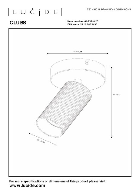 Спот Lucide Clubs 09939/01/31 Спот Lucide Clubs 09939/01/31