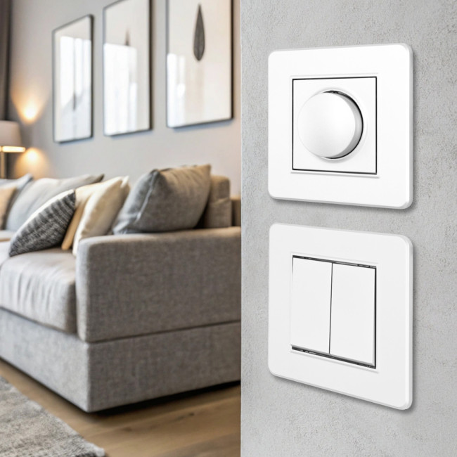 Диммер с рамкой Arte Milano SET16-1-48-1 white Диммер с рамкой Arte Milano SET16-1-48-1 white
