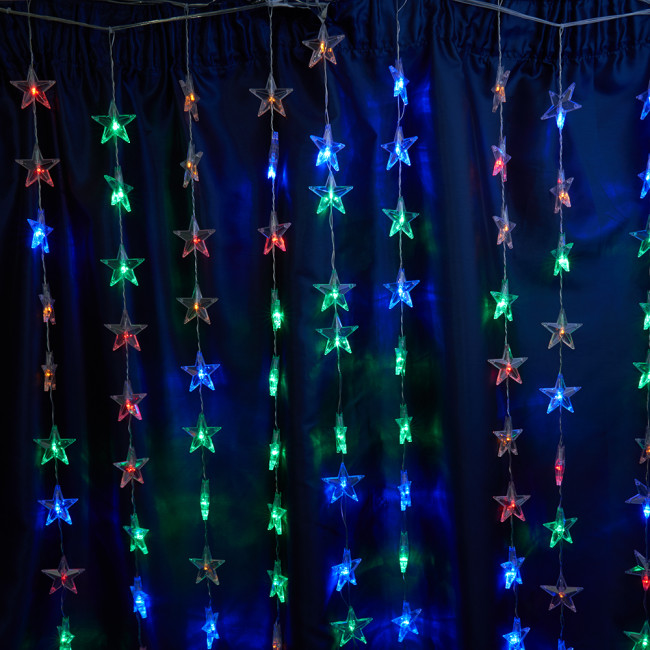 Светодиодная гирлянда занавес Звездочки Feron CL25 48609 Светодиодная гирлянда занавес Звездочки Feron CL25 48609