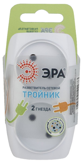 Разветвитель электрический Эра SP-2-W C0045520 Разветвитель электрический Эра SP-2-W C0045520
