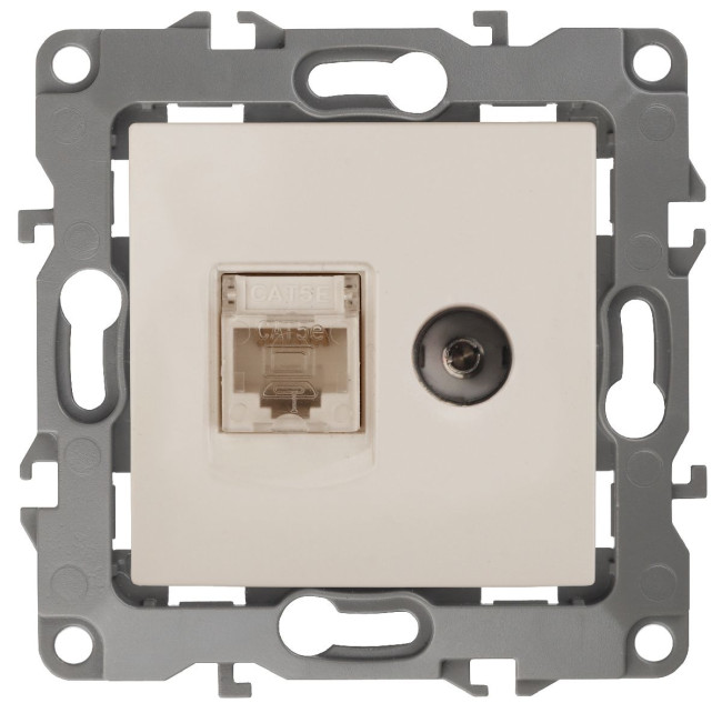 Розетка комбинированная RJ45+TV Эра 12-3110-02 Б0027442 Розетка комбинированная RJ45+TV Эра 12-3110-02 Б0027442