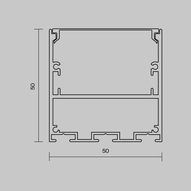 Алюминиевый профиль накладной-подвесной 50x50 Maytoni Led Strip ALM-5050T-B-2M 633008