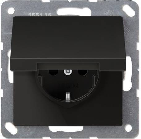 Розетка 2K+З с крышкой Jung EP1420KLSWM Розетка 2K+З с крышкой Jung EP1420KLSWM