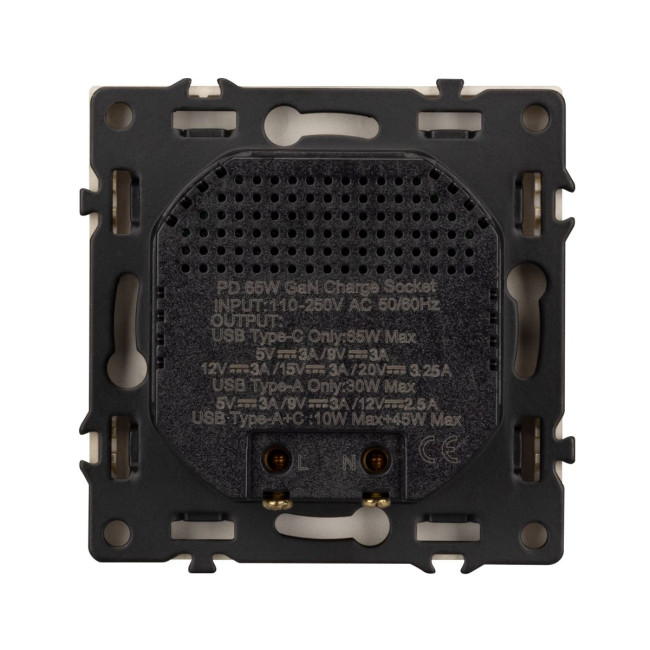 Механизм розетки с быстрой USB зарядкой Arlight SCT-NOBE-MUAC-SFPL-FC-GD (65W, QC3) 054318 Механизм розетки с быстрой USB зарядкой Arlight SCT-NOBE-MUAC-SFPL-FC-GD (65W, QC3) 054318