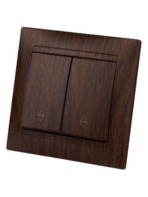 Выключатель двухклавишный на 2 направления Лама TDM Electric SQ1815-0407