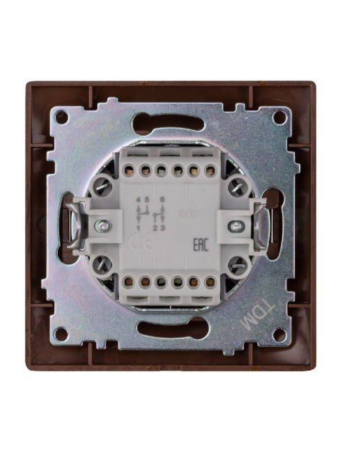 Выключатель двухклавишный на 2 направления Лама TDM Electric SQ1815-0407