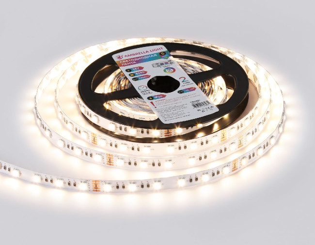 Светодиодная лента Ambrella Light LED Strip 24В 5050 10Вт/м RGBW+3000K 5м IP20 GS4401 Светодиодная лента Ambrella Light LED Strip 24В 5050 10Вт/м RGBW+3000K 5м IP20 GS4401