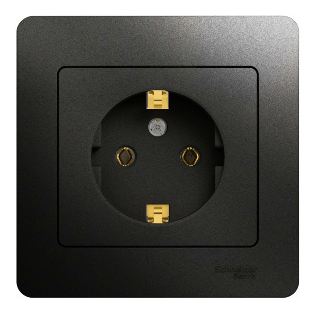 Розетка с/з, 16А (в сборе) Systeme Electric Glossa Антрацит GSL000742 Розетка с/з, 16А (в сборе) Systeme Electric Glossa Антрацит GSL000742
