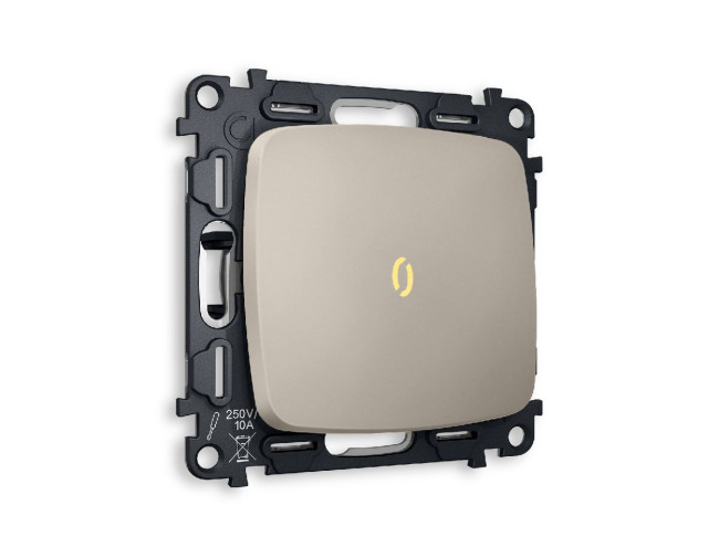 Комплект механизма 1-кл выключателя с подсветкой Ambrella Volt Omega MO362010 Комплект механизма 1-кл выключателя с подсветкой Ambrella Volt Omega MO362010