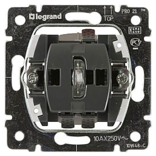 Выключатель одноклавишный 2-полюсный Legrand Galea Life 10A 250V с подсветкой 775822