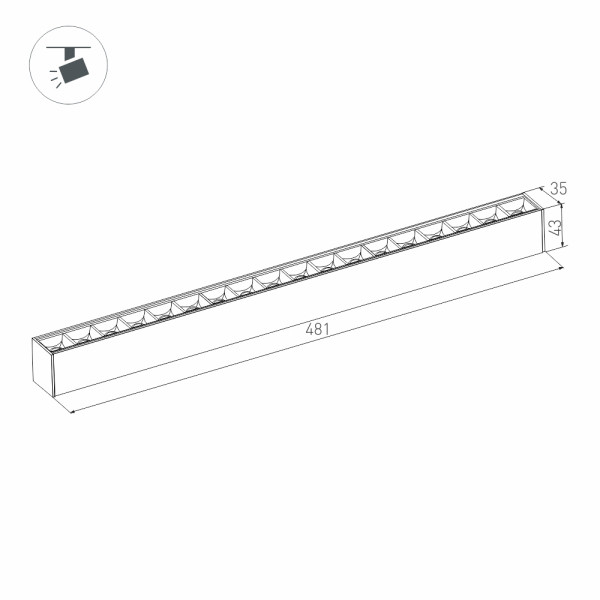 Трековый светодиодный светильник Arlight Mag-Laser-45-L480-27W Warm3000 032648 Трековый светодиодный светильник Arlight Mag-Laser-45-L480-27W Warm3000 032648