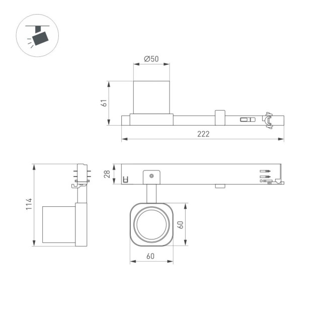Трековый трехфазный светильник Arlight LGD-DIAFILM-4TR-R60-10W Day4000 (BK, 20 deg, 230V) (IP20 Металл) 060716 Трековый трехфазный светильник Arlight LGD-DIAFILM-4TR-R60-10W Day4000 (BK, 20 deg, 230V) (IP20 Металл) 060716