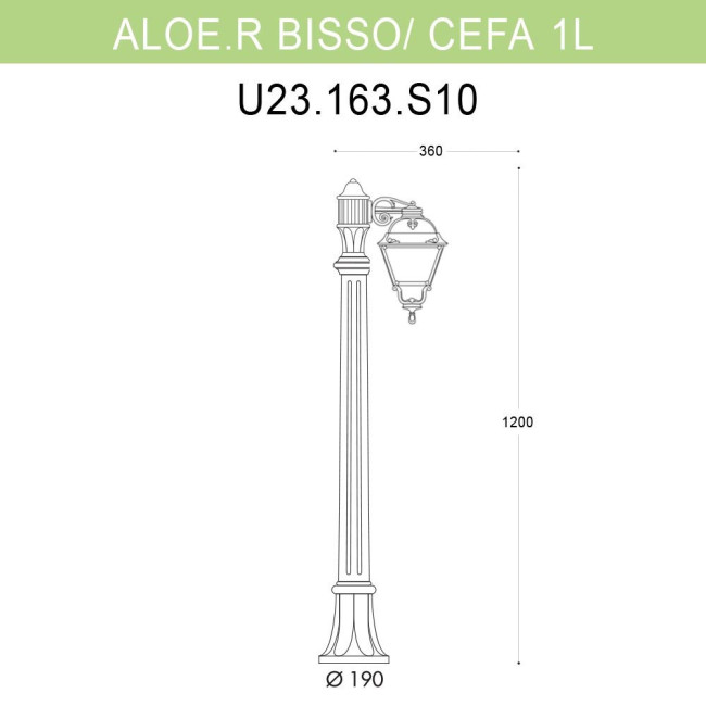 Уличный светильник Fumagalli Aloe.R Bisso/Cefa 1L U23.163.S10.BXF1R Уличный светильник Fumagalli Aloe.R Bisso/Cefa 1L U23.163.S10.BXF1R