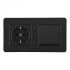 Выключатель одноклавишный с розеткой Arte Milano SET16-2-40-1-30-1 black