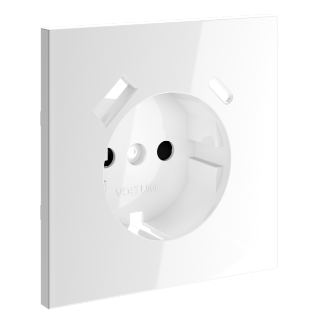 Накладка для розетки с заземлением и защитными шторками, с USB A+C Voltum S70 (белый глянцевый) VLS001001 Накладка для розетки с заземлением и защитными шторками, с USB A+C Voltum S70 (белый глянцевый) VLS001001
